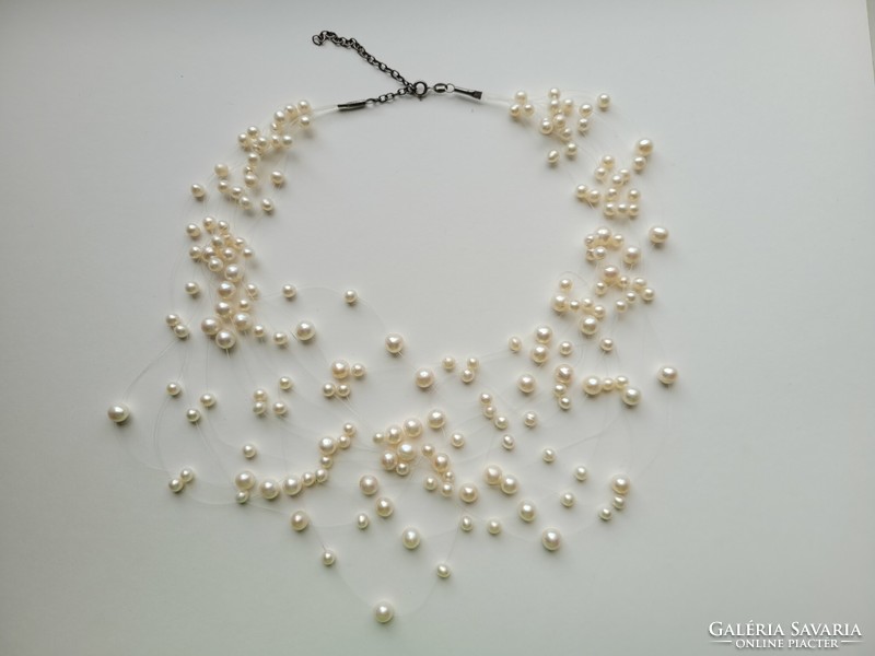 Silver true pearl 12-row necklaces are rare!