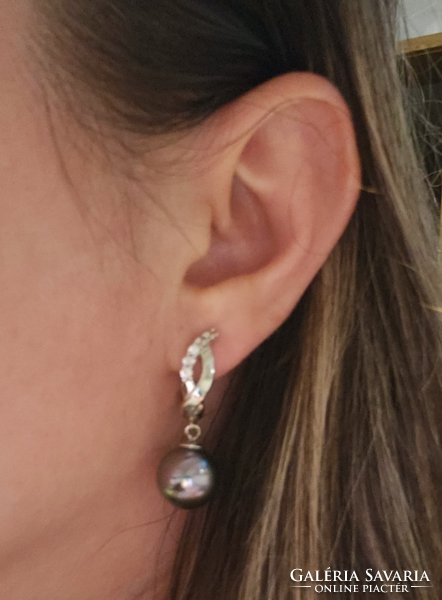Wonderful pearl 925 silver earrings, new