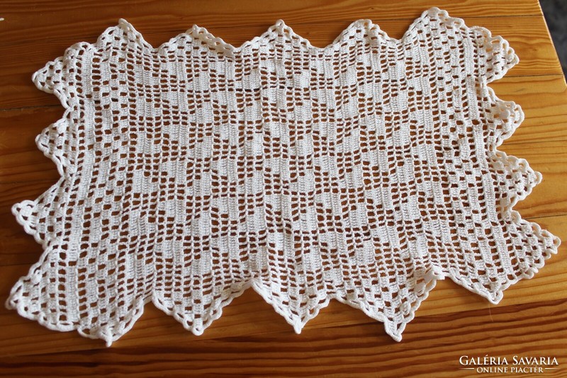 White crochet tablecloth