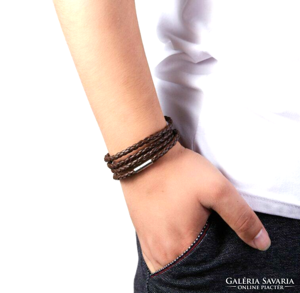 Braided leather bracelet 229