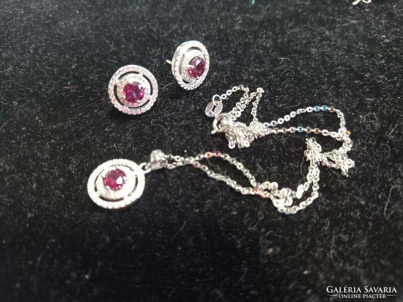 925 sterling silver filigree set with ruby gemstone