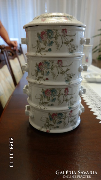 Beautiful rare antique floral food barrel food collector's item marked.