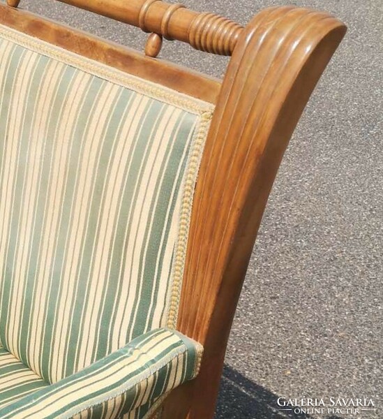 Antique Biedermeier armchair, table, chair.