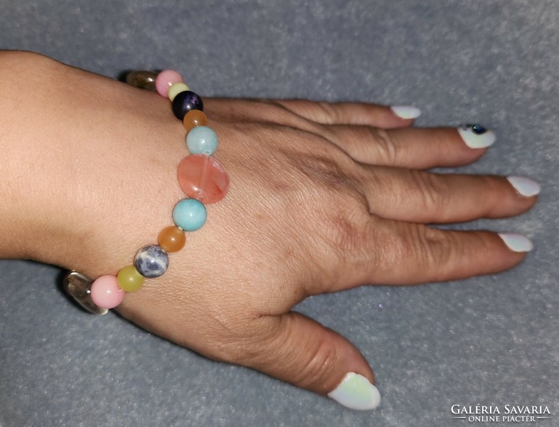 Multi Chakra Melon Tourmaline Gemstone Bracelet i.-New multi-craft jewelry