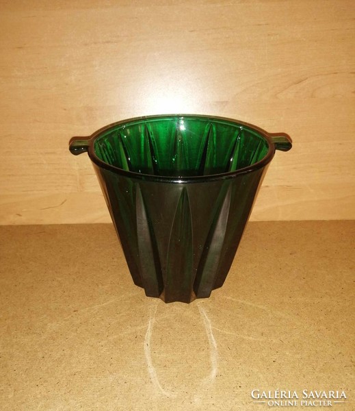 Retro green glass ice cube holder ice bucket (5/d)