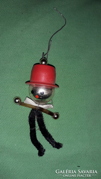 Antik kalapos drótvázas mikrobársony + gömb karácsonyfa figura a képek szerint