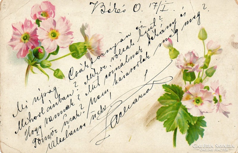 E - 025 floral greeting 1900