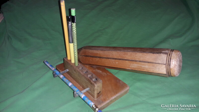 Antique craftsman table decoration giant wooden pencil holder 10 x 26 x 20 cm as shown in the pictures