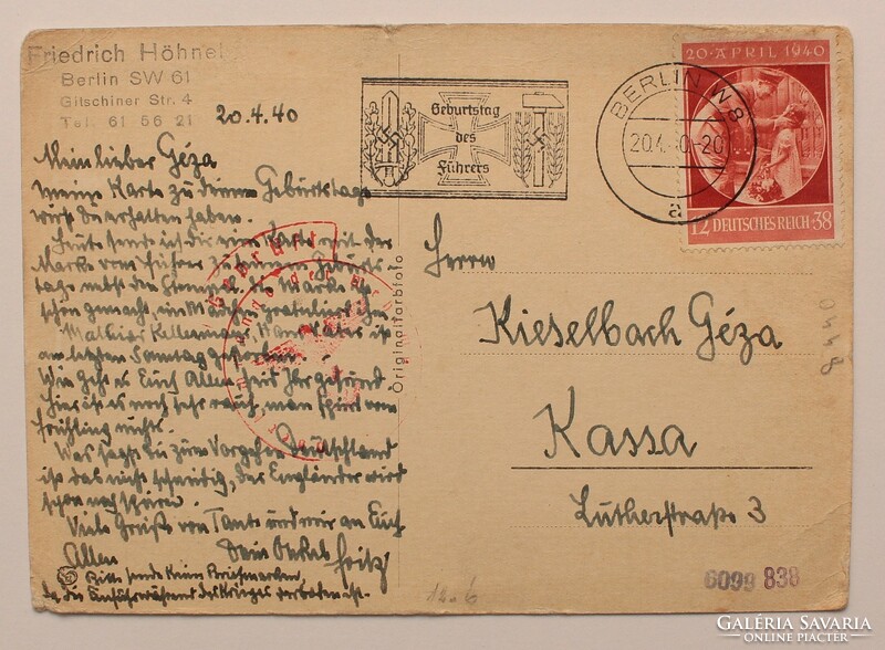 Berlin - Zeughaus 1940 képeslap - korabeli bélyeg és bélyegző!