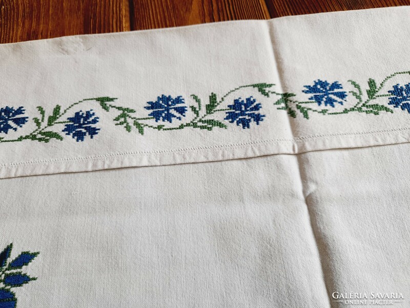 Old decorative towel, km with monogram, 80 x 57 cm