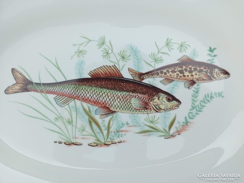 Italian fish porcelain serving bowl 35 cm