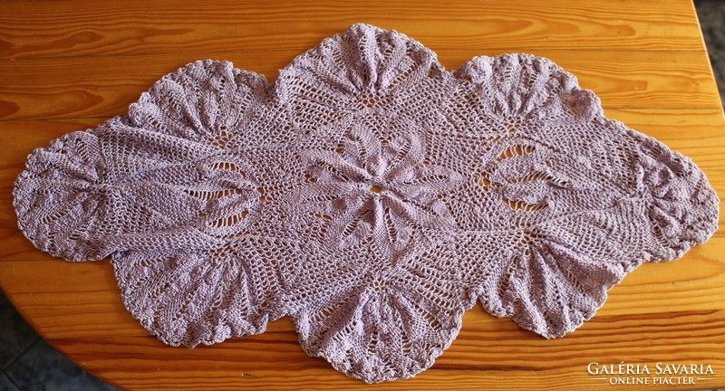 Purple crochet tablecloth