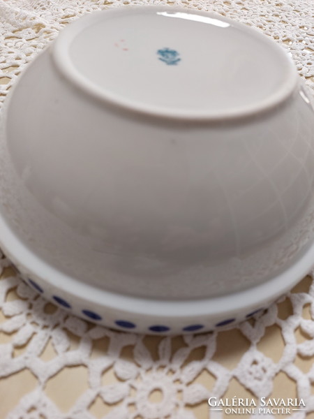 Alföldi kék pöttyös porcelán tál