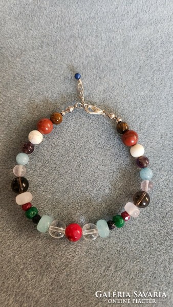 Multi chakra bracelet with fire coral and many many precious stones - new multi-craft jewelry