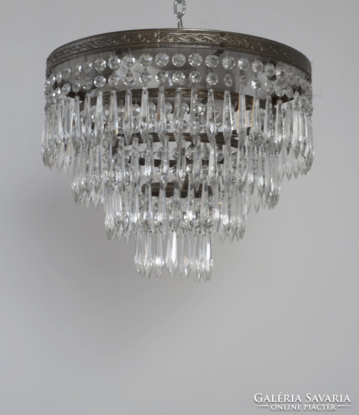 Small ceiling lamp with crystal pendants - in a pair
