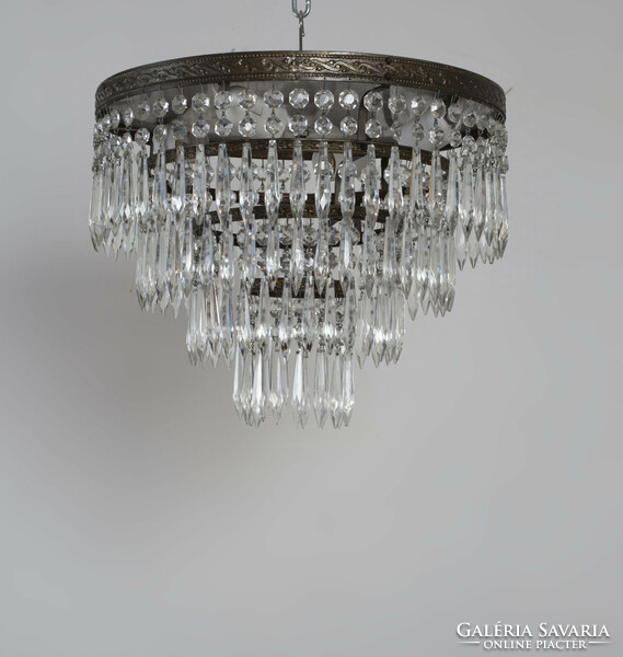 Small ceiling lamp with crystal pendants - in a pair