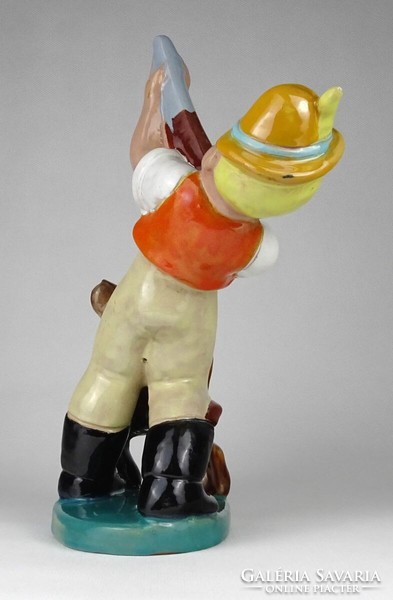 1C577 old hunter boy ceramic figure with hops 26.5 Cm