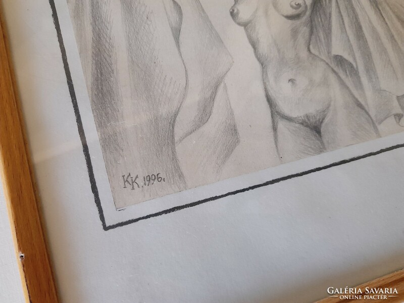 Kádas Katalin " Vérkeparti Vénusz" ceruza rajz, 28 x 22 cm
