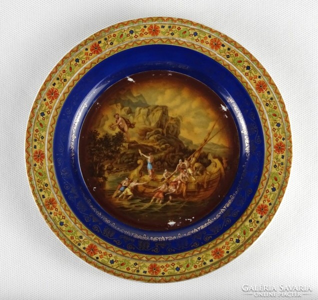 1O070 old gilt schlaggenwald porcelain plate set 11 pieces