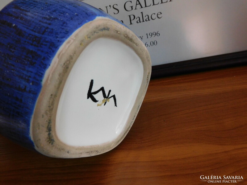 Kerezsi pearl mid century ceramic vase 15.5 Cm