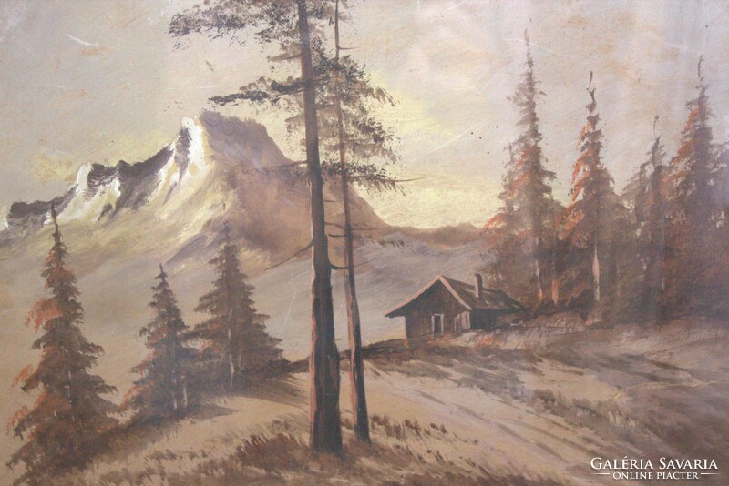 Festmény - Ház a hegyekben