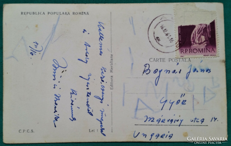 Erdély, Bihar megye, hegyek, turistaszálló, futott képeslap, 1961