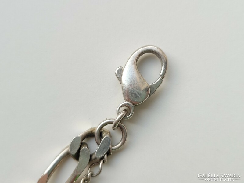 Old double chain silver lucky bracelet with three pendants!!!