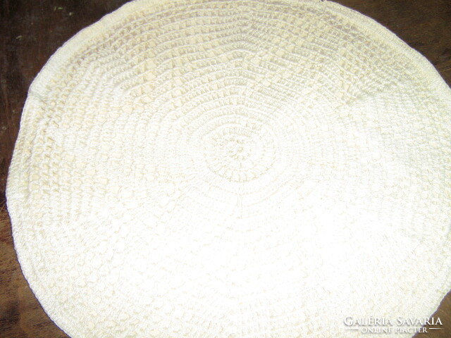 Beautiful hand-crocheted round antique decorative pillow