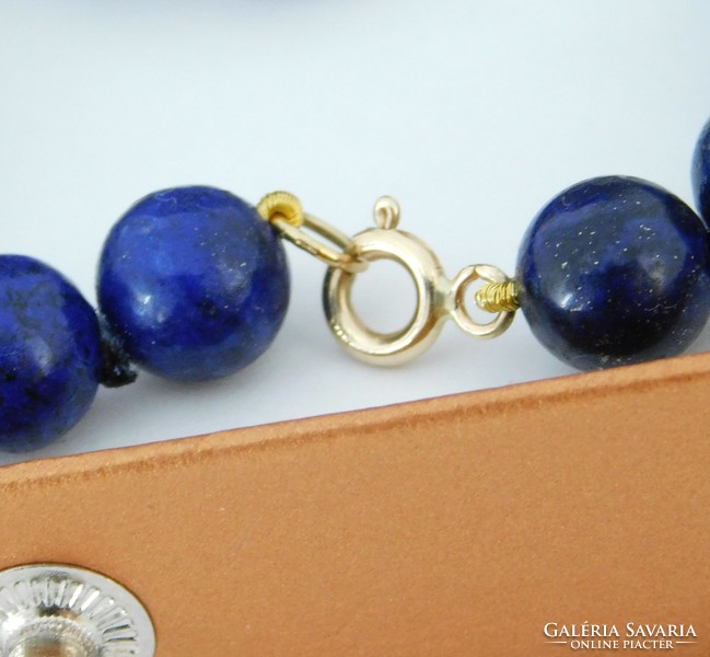 14 K gold lapis lazuli necklace