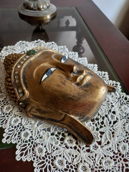 Carved wooden buddha