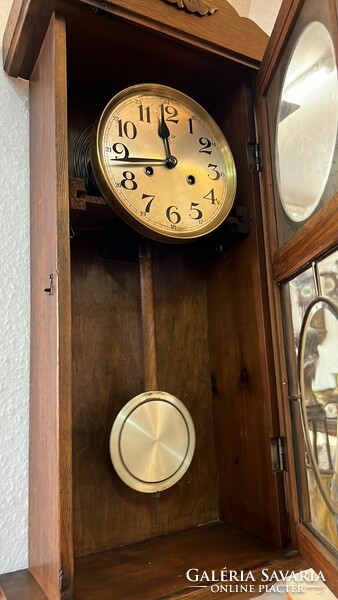 Antique art deco style wall clock freshly serviced