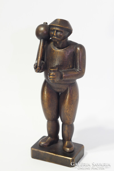 Bronzed resin figurine of Gyula Meszes-tóth