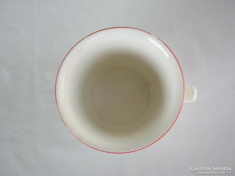 Granite ceramic large mug with red dots