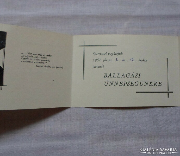 Ballagási meghívó 1.: Kiskunmajsa, 1967