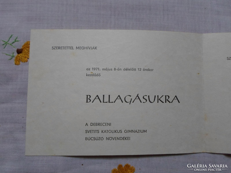 Graduation invitation 3.: Debrecen, 1971
