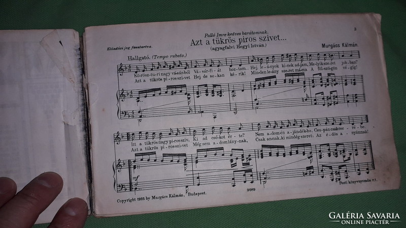 1928. Murgács Kálmán : Murgács Kálmán első nótáskönyve kotta zenei könyv a képek szerint NÁDOR