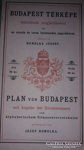 :Budapest térképe házszámok megjelölésével és az utczák és terek .. a képek szerint