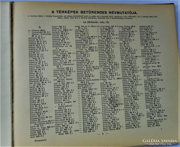 Cholnoky geographical and statistical atlas 1934,