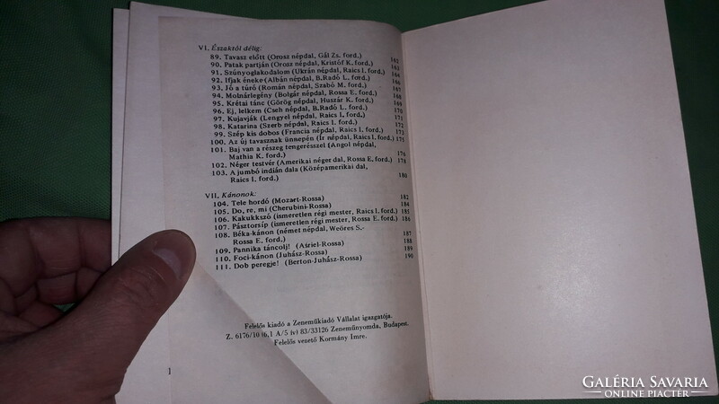 1959.Juhász Frigyes: 111 dal úttörőknek zene könyv a képek szerint ZENEMŰ