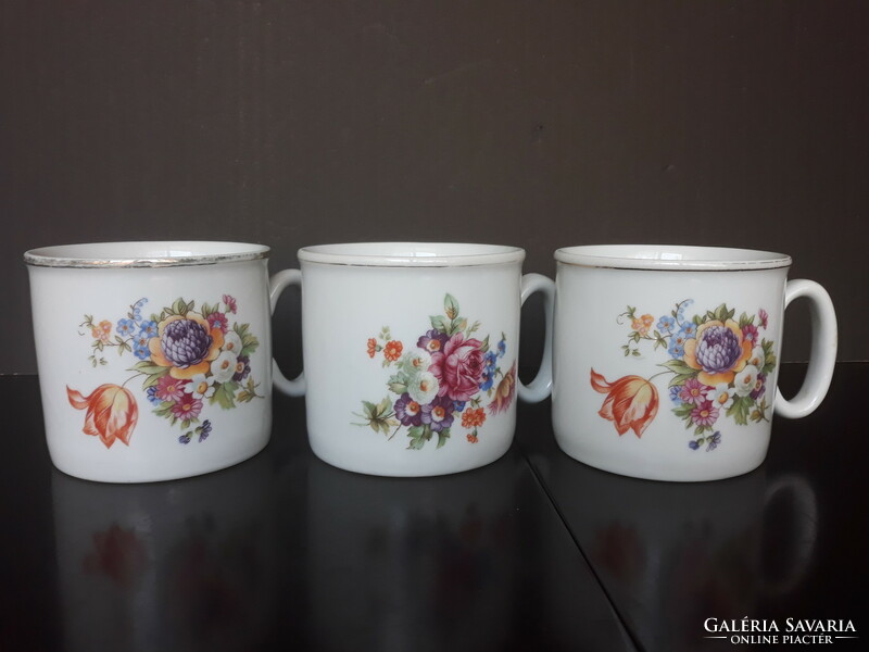 3 pcs old zsolnay flower mug
