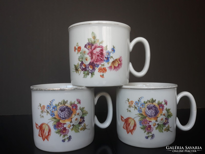 3 pcs old zsolnay flower mug