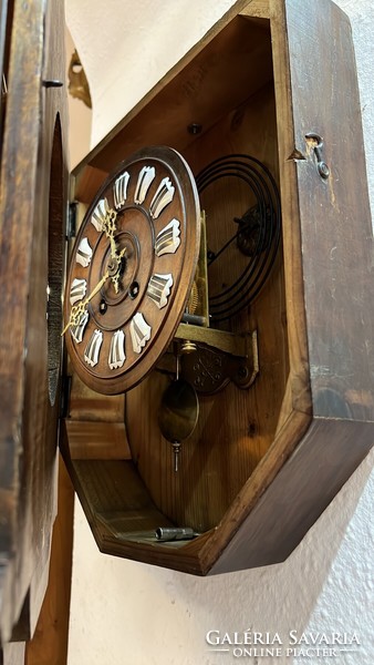 Antique pewter German library clock wall clock specialty