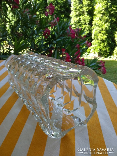 French heavy cast glass vase