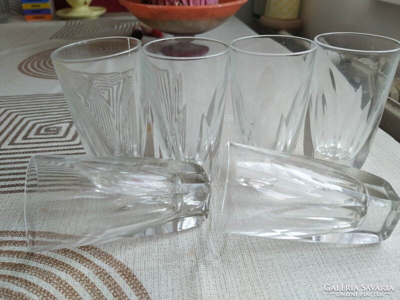 Thick-walled glass, short drinking glass 6 pieces for sale!