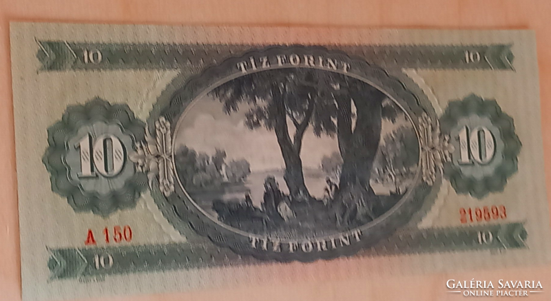 October 12, 1962. I crisp paper 10 HUF paper money