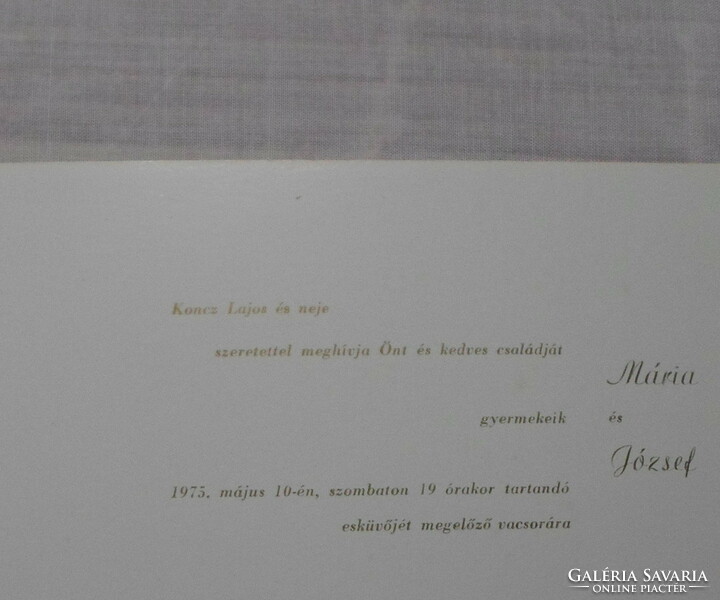 Esküvői meghívó 2.: Kiskunmajsa, 1975