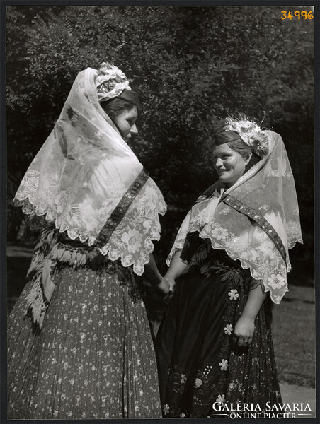 Larger size, photo art work by István Szendrő. Women in Somogyudvarhely folk costume, people