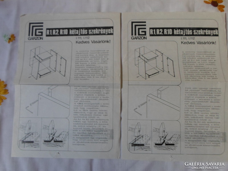 Régi, retro irat 11.: Garzon bútor, kétajtós szekrény szerelési útmutató