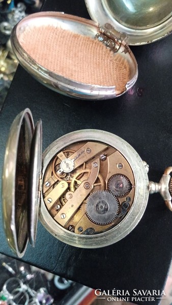 Cylindewerke 6-stone art deco pocket watch, with protective case, working.