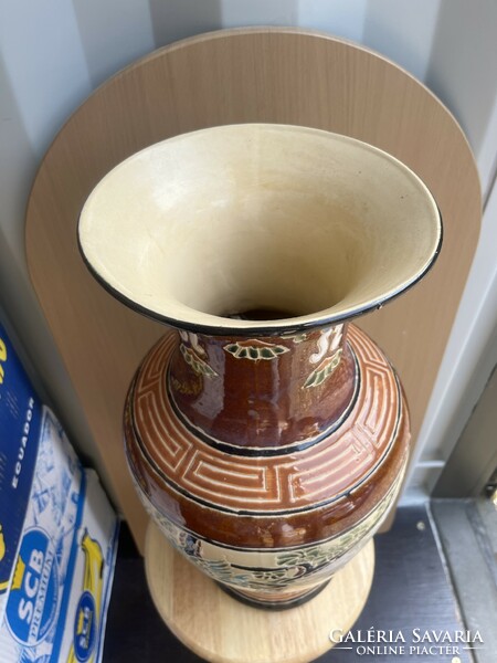 Painted - glazed oriental faience floor vase xx. No. r0